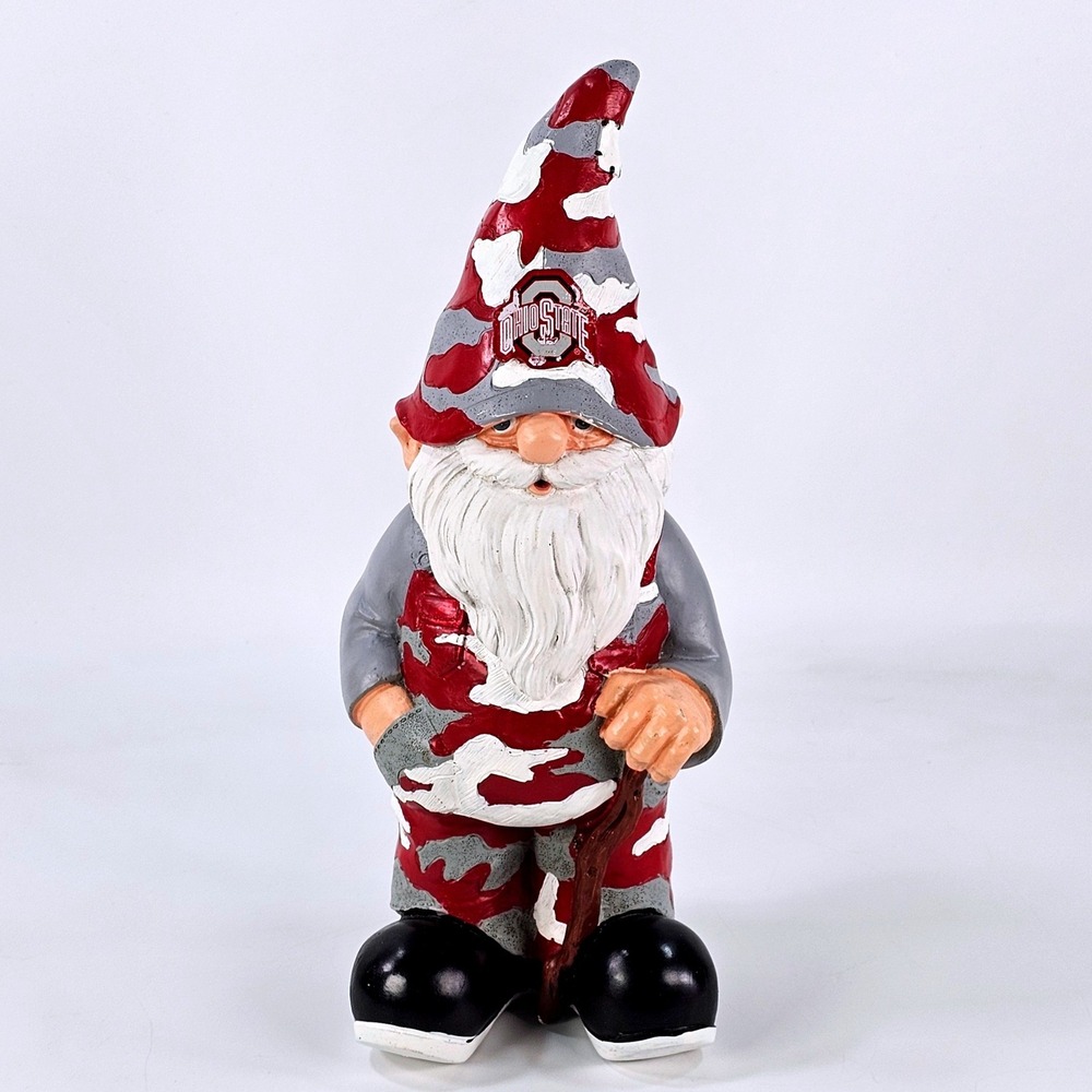 Ohio State Buckeyes Camo Garden Gnome Forever Collectibles NCAA GNNC08TMCFLOH
